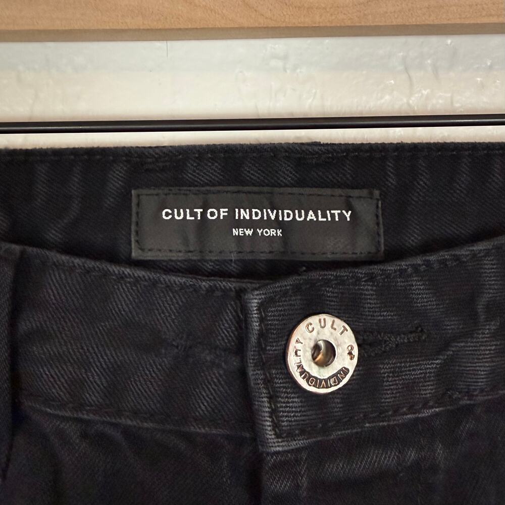 Cult of Individuality Men's Denim Rebel Short Black Raw Hem Distressed Size 34 - Picture 3 of 5